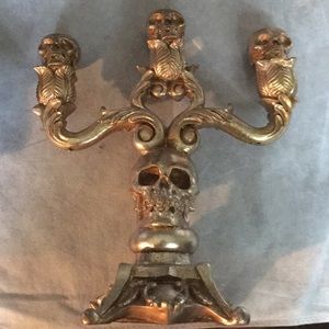 Gold Skull Candelabra